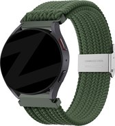 Bandz bracelet universel en nylon tressé 20 mm adapté pour Samsung Galaxy Watch Active 1/2 / Watch 1 42 mm / Watch 3 41 mm / Gear Sport / Polar Ignite 1-2-3 / Unite / Pacer - Nylon de haute qualité - Bracelet en nylon extensible - vert olive