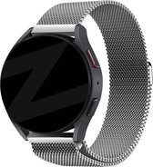 Bandz universeel 22mm Milanese loop band geschikt voor Samsung Galaxy Watch 3 45mm / Watch 1 46mm / Gear S3 Classic & Frontier - Polar Vantage M / M2 / Grit X - Huawei Watch GT 1/2/3/4 46mm / GT 2 Pro - Milanees bandje met magneetsluiting - zilver