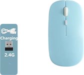 RujorTech Draadloze Lichtblauw Kleurige Muis 2.4G - Oplaadbaar - Bluetooth Muis Draadloos -Computermuis - Laptop - Universeel - Ergonomisch - 4 Knoppen - Stil