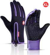 Livano Handschoenen - Touchscreen Handschoenen - Fietshandschoenen - Winter - Heren - Wielrenhandschoenen - Paars - Maat XL