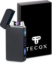 TECQX Elektrische Plasma Aansteker - USB oplaadbaar - Storm Bestendig - Vuurwerk en sigaretten aansteker - BBQ en Kaarsen - Matt Zwart