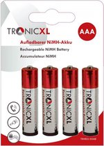 TronicXL 4 stuks oplaadbare AAA telefoon accu's 950mAh - universeel oplaadbare batterijen voor huistelefoon, draadloze telefoons, muizen, zaklampen, radio's - oplaadbare vervangende telefoonaccu telefoonbatterij - accu batterij 950mAh