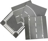 Set complet de plaques de route 32x32 goujons - adapté pour LEGO - 4 pièces - Plaque de construction/plaque de base - Plaques de construction de route - Pour Bouwstenen Classic