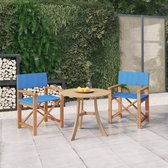 Chaise de directeur The Living Store - Bois - Blauw - 57,5 ​​x 54,5 x 85 cm - Pliable