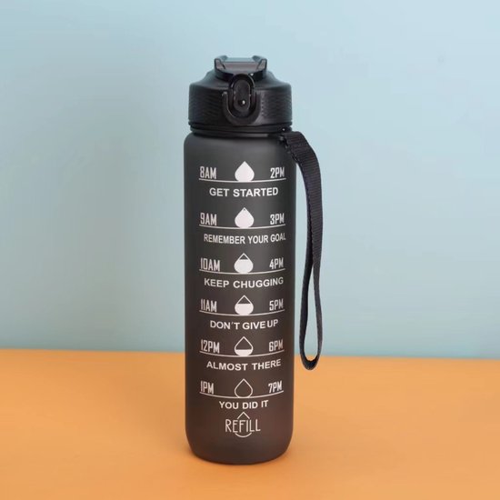 Wessper Glazen Drinkfles 1 Liter, Motivatie Fles Met Hydratatie Schaal Borosilicaat Flessen Siliconen Hoes Bpa Vrij Veilig Materiaal Mokka 3212453596
