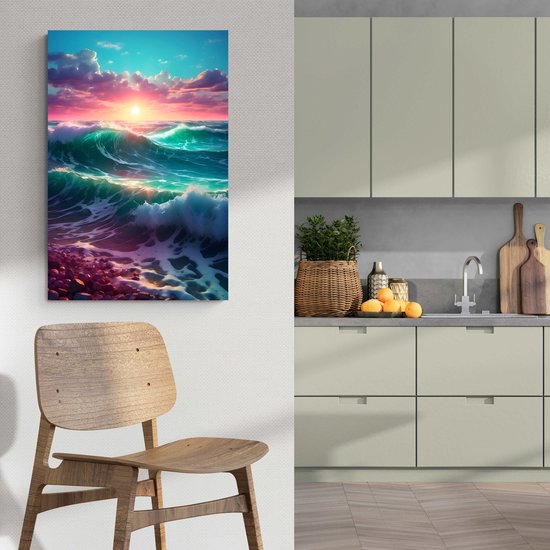 Affiche Poster 50x50cm Tableaux Image Photo Mer Vagues Bord De Mer Wall Art