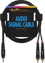 Boston audio kabel, 2x RCA naar 3.5mm jack stereo, 6 meter