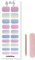 By Emily® Gel Nagel Wraps 'Sugarplum Glitz' - Gellak Stickers - SpringNails- Lente - UV Lamp Gelnagels - Langhoudende Nagelstickers - Nail Art Folie - 20 Stickers - UV LED Lamp Vereist