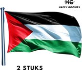 Officiële Palestijnse vlag 2 Stuks | + Sticker | Palestina Vlag | 150 x 90 | Geschikt voor buiten | Hoge Kwaliteit | Duurzaam | Grote vlaggen | Met Sticker
