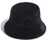 Furry Bucket Hat / Vissershoed - Zwart | Polyacryl | Verstelbaar 56-58 cm | Fashion Favorite