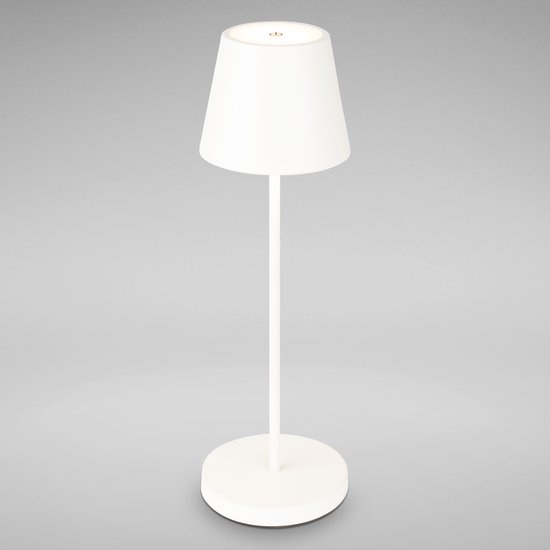 B.K.Licht - Dimbare Tafellamp - draadloos - LED bedlamp - met touch - voor buiten - met USB-C - wit