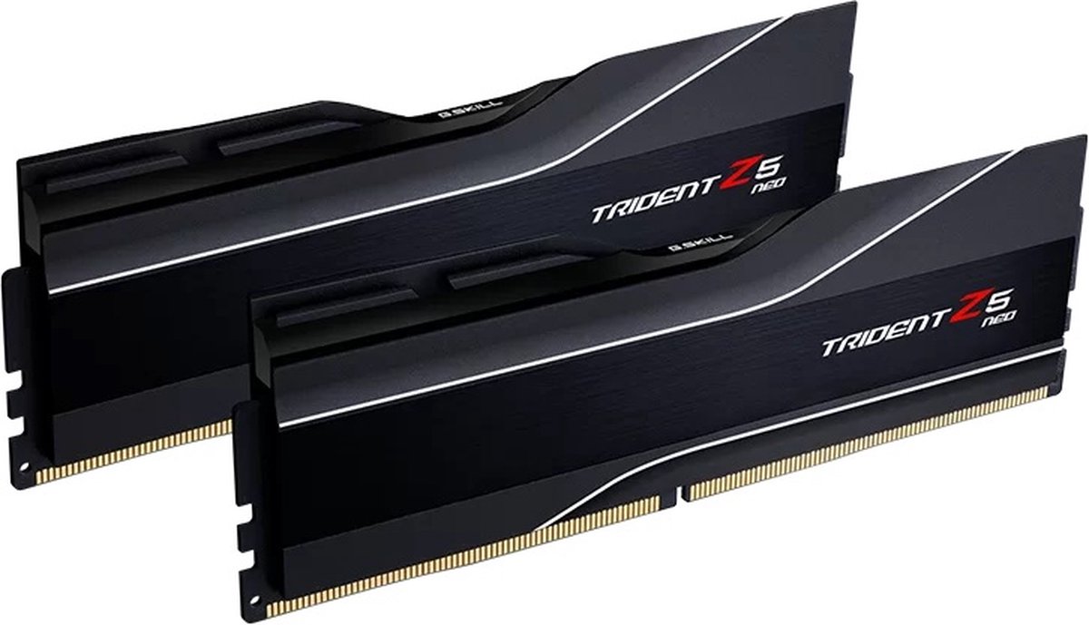 G.Skill Trident Z5 Neo F5-6000J3040G32GX2-TZ5N - Geheugen - DDR5 - 64 GB: 2 x 32 GB - 288-PIN - 6000 MHz / PC5-48000 - CL30 - 1.40V - AMD EXPO - Non-ECC - zwart