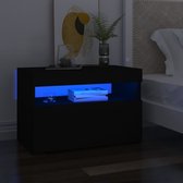 The Living Store Nachtkastjes - Slaapkaastjes - 60x35x40 cm - Met RGB LED-verlichting