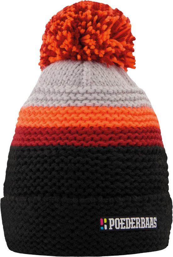 Poederbaas Men's Hat Classic Colorful Beanie 2.0 - noir orange - bonnet au crochet - bonnet coloré - bonnet coloré - bonnet Poederbaas - bonnet - bonnet tricoté