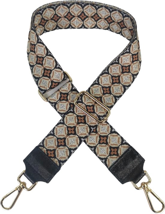 Qischa® Bag strap - Tassenriem - Schouderband - Schouderriem - Tassen Riem - Tas Hengsel - Verstelbare Riem - zwart,, camel, taupe,zilver - gouden hardware