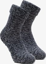 Miré - Wollen sokken dames - Huissok dames - Zwart - Maat 36/42 - Fluffy sokken - Slofsokken - Huissokken - Warme sokken - Winter sokken - Anti Slip