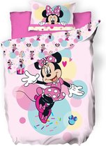 Disney Minnie Mouse Dekbedovertrek, Happy - Eenpersoons - 140 x 200 cm - Polycotton