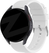 Bandz universeel 20mm siliconen band 'Deluxe' geschikt voor Samsung Galaxy Watch Active 1/2 40 & 44mm / Watch 1 42mm / Watch 3 41mm / Gear Sport / Polar Ignite 1-2-3 / Unite / Pacer - Hoogwaardig siliconen materiaal - wit