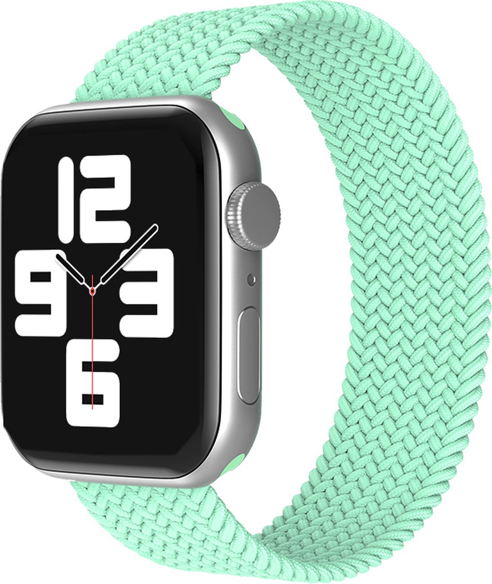 EP Goods - Bandje geschikt voor Apple Watch Series 4/5/6/SE/7/8/Ultra/Ultra 2/Ultra 3/ Watch 10 & Watch 11 - 42/44/45/49mm - Nylon - Zonder sluiting - Turquoise