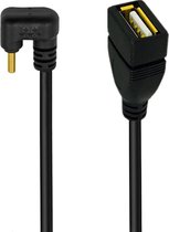 USB-C (m) haaks (U-bocht) naar USB-A (v) adapter - USB2.0 / zwart - 0,25 meter