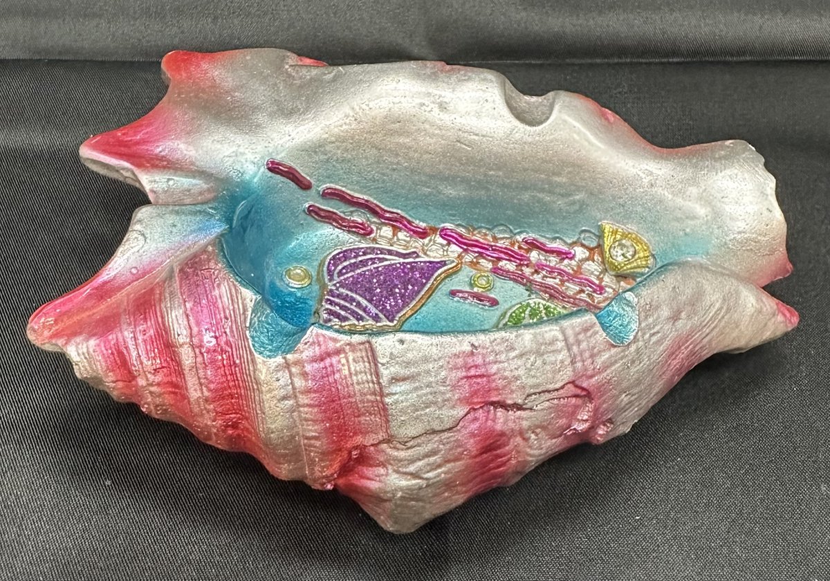 Goedkoopste Tropische asbak polyresin zeeschelp - roze meerkleurig - polyresin - 13 x 9 x 5 cm - Woonaccessoires - Woondecoratie - Asbakken