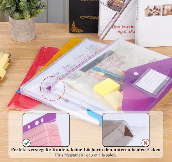 Chemises Classement Velcro Porte-documents A4 étanches - Lot De 30 Avec Poches étiquettes Poches étiquettes Visibles Chemises Classement Velcro Porte-documents A4 étanches - Lot De 30 Avec Poches étiquettes Poches étiquettes Visibles