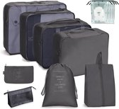 Koffer-organizer, 12-delig, multifunctionele kledingtassen, schoenentas, reisorganizer, kofferorganizer voor vakantie en reizen (zwart)