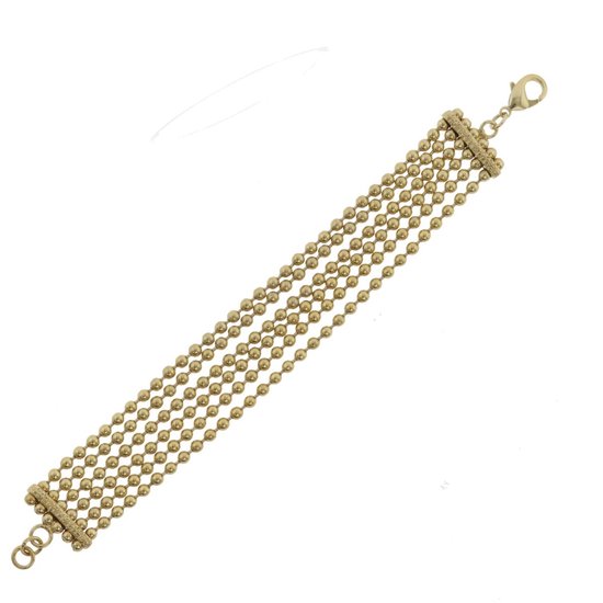 Behave Armband - goud kleur - bolletjes schakel - schakelarmband - 18 cm