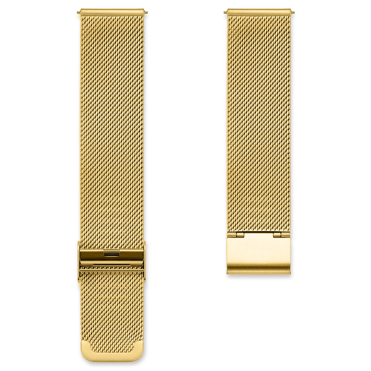 Milanese Mesh Fijn Geweven Horlogebandje Goud Staal met Easy Exchange Bandpennen = Makkelijk Zelf Te Bevestigen - 18mm