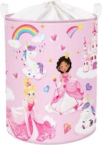 Chique eenhoorn prinses elf meisjes wasmand voor kinderen, waterdicht speelgoed, kleding, kubus, opbergmand voor kinderkamer (36 x 45 cm, prinses)