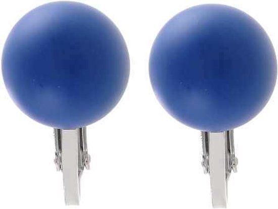 Boucle d'oreille Behave Clip avec perle bleue mate