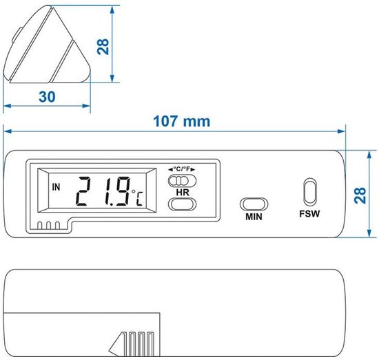 ProPlus Thermometer auto - binnen/buiten temperatuur - zwart - eenvoudig te bevestigen van ProPlus — afbeelding 4