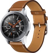 Bandje geschikt voor Samsung Galaxy Watch 40/41/42/44/45/46MM - Geschikt voor Samsung Galaxy Watch 1/2/3/4/5/6/Classic Watch 4/Watch 5 Pro/Watch 6 Classic/Watch Active/Watch Active 2 - Maat One Size - Horlogebandje - Kunstleer - Bruin
