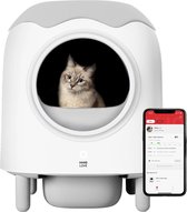 Automatische Kattenbak - Zelfreinigende Kattenbak - Geuronderdrukking - Waarschuwingen en App-afstandsbediening - Automatische Kattenbak voor Meerdere Katten - Demonteerbaar