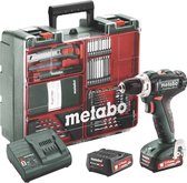 Metabo PowerMaxx BS 12 12V Li-Ion accu boor-/schroefmachine set (2x 2,0Ah accu) in koffer incl. accessoireset