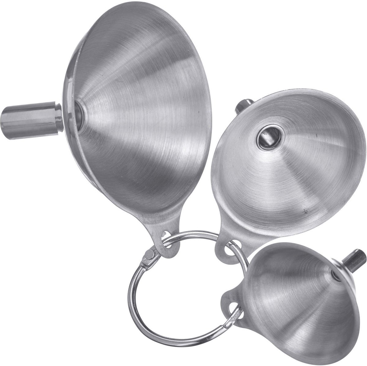 Westmark trechterset, 3 stuks, Ø 4,5 cm, 5,5 cm en 7,5 cm, RVS, Mini, zilver, 51192270