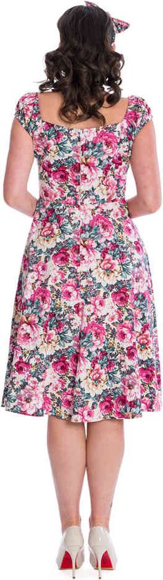 Banned - Robe évasée Flower Show - XL - Rose