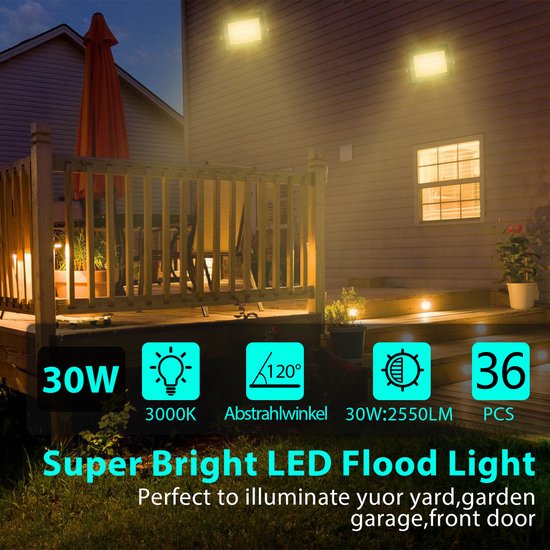 300W LED-spot Buiten, Superhelder 30000LM Schijnwerper