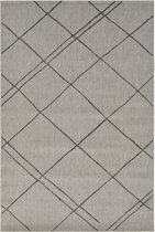 Vercai Rugs Terrace Collectie - Laagpolig Vloerkleed - Tapijt voor Binnen en Buiten - Polypropyleen - Pebble / Grijs - 200x290 cm
