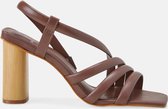 Mangará Cedro Dames sandalen Geitenleer - 8cm Hak - Bruin - Maat 39