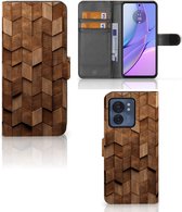 Book Style Case geschikt voor Motorola Edge 40 Wooden Cubes