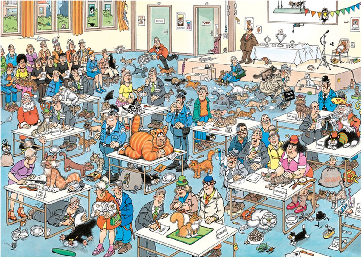 Jan Van Haasteren - Kattenshow - 1000 stukjes puzzel — afbeelding 6
