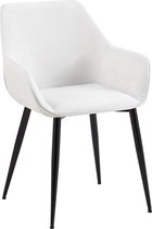 CLP Eetkamerstoel Vessa - Met armleuning - Met metaal Frame - creme Stof