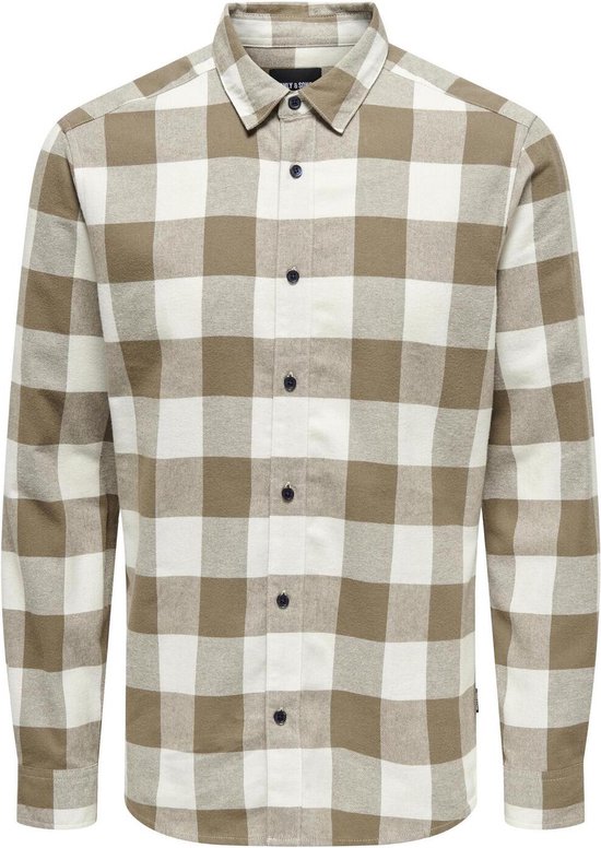 Only & Sons Overhemd Onsgudmund Ls Checked Shirt Noos 22007112 Teak Mannen Maat - L