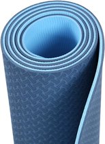 db SKILLS Yoga mat - Fitness mat - Sport mat - Yogamat anti slip - Duurzaam TPE materiaal - Nu met GRATIS Draagtas en draagriem - Kleur: Blauw