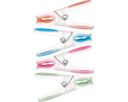 Anti-slip wasknijpers - 20x stuks - kleurenmix - kunststof - 8 cm