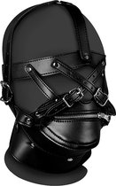 Shots - Ouch! OU886BLK - Head Harness with Zip-up Mouth and Lock - Black
