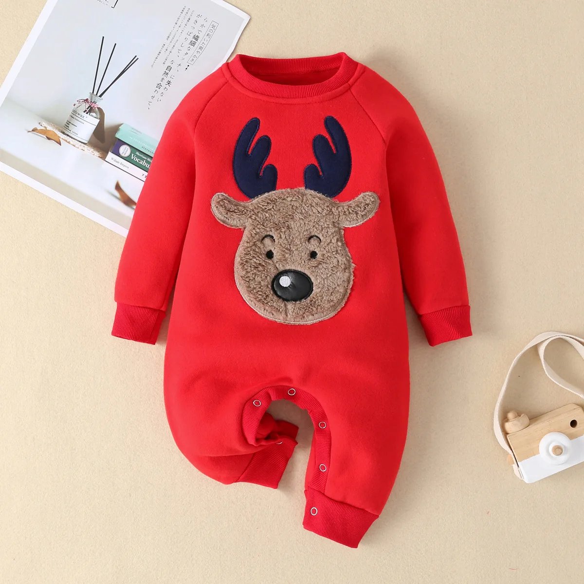 Generisch Baby fleece overall voor zuigelingen, warme rompers voor