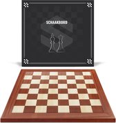 Houten Schaakbord – Handgemaakt Schaakset/Schaakspel voor Beginners en Volwassenen – 48x48cm Schaakbord met 50x50mm Schaakvakken – Inclusief E-book met Schaakregels - Chess Board/Set