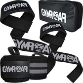 Gymroar Lifting Straps & Wrist Wraps Bundel - met Padding en Opberghoes - Deadlift Straps - Powerlifting - Bodybuilding - Lifting belt - 2 stuks - Zwart